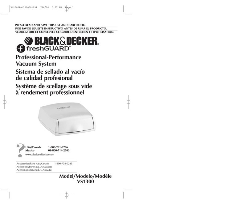 Black & Decker FRESHGUARD VS1300 Installation instructions