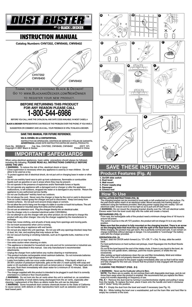 Black & Decker Dust Buster CWV8400 User manual