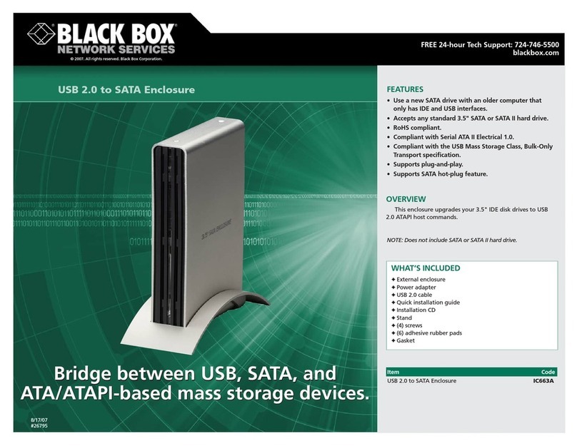 Black Box USB 2.0 to SATA Enclosure datasheet
