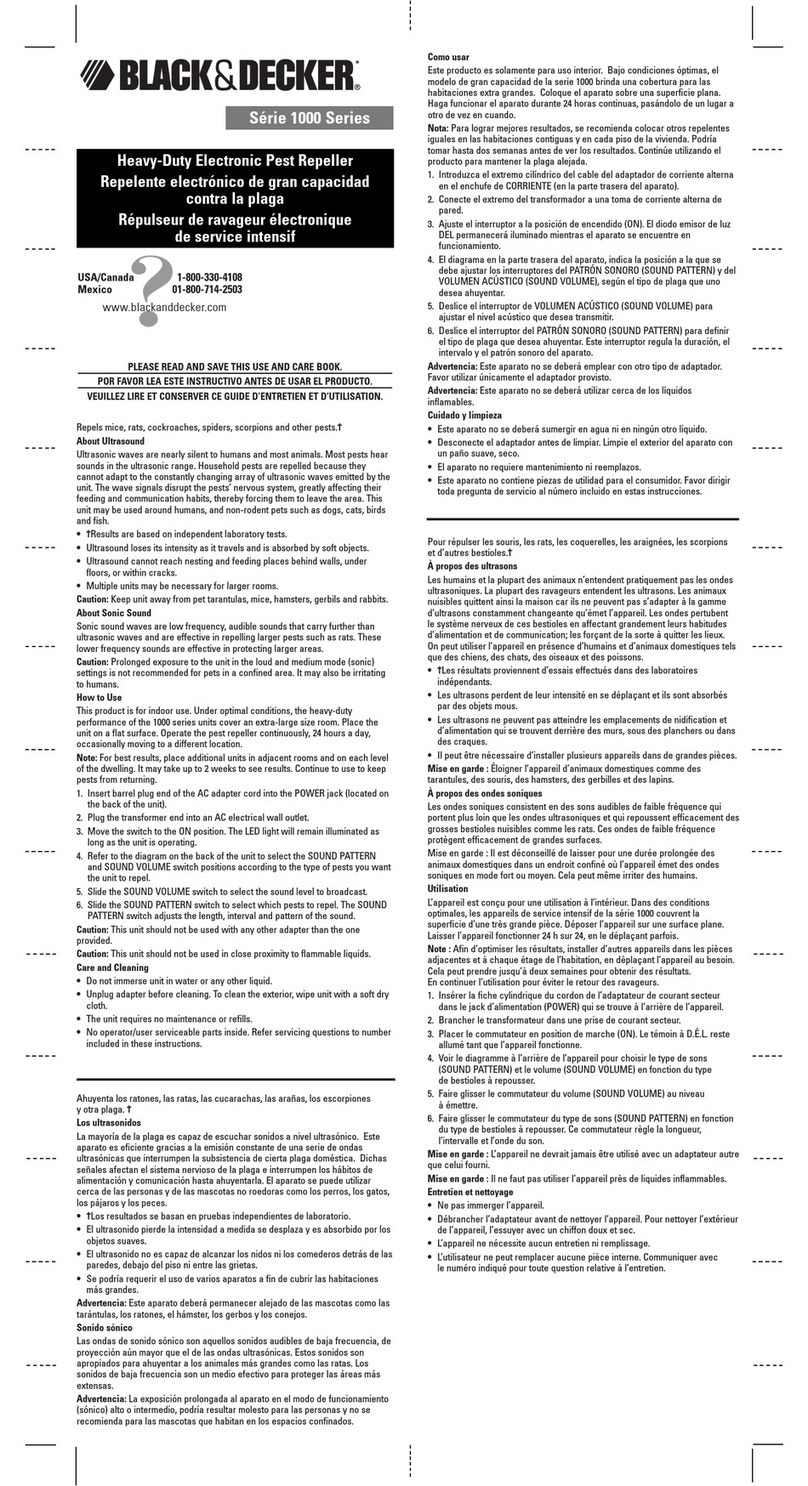 Black & Decker 1000 Series Installation instructions