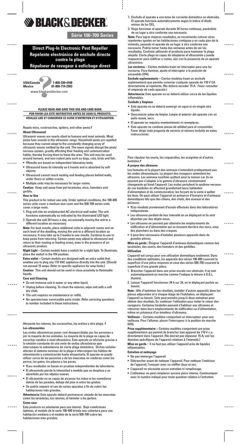 Black & Decker 100-700 Installation instructions