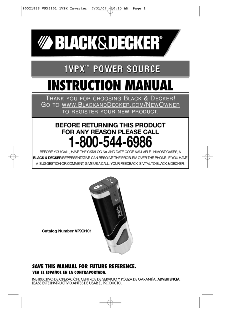 Black & Decker 1VPX 90521888 User manual