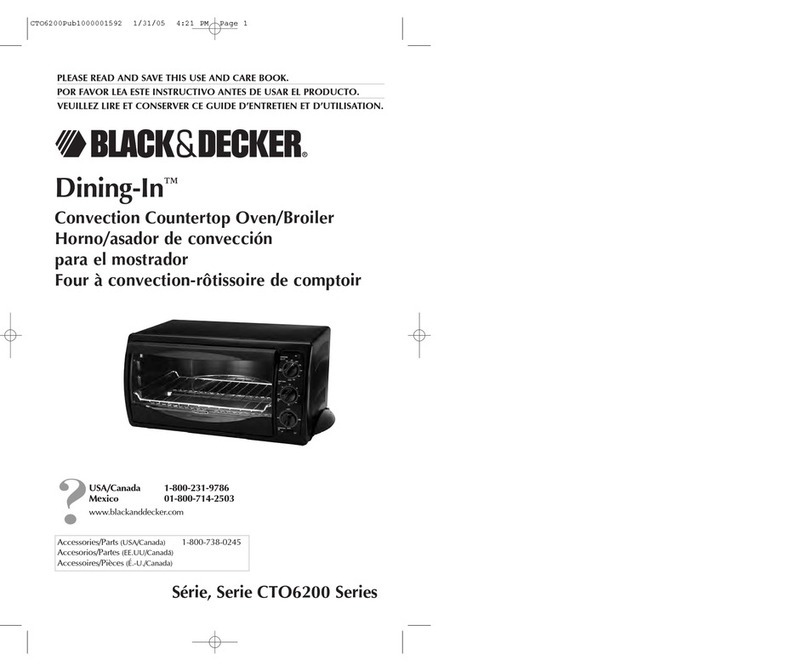 Black & Decker Dining-In CTO6200 Series Use and care book Black & Decker Dining-In CTO6200 Series Use and care book