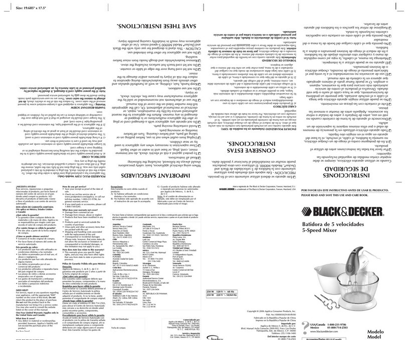 Black & Decker MX900 Installation instructions