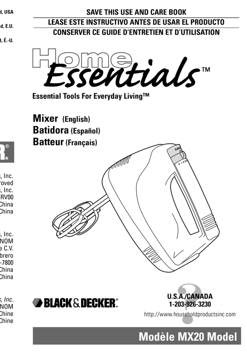 Black & Decker Home Essentials MX20 Installation instructions