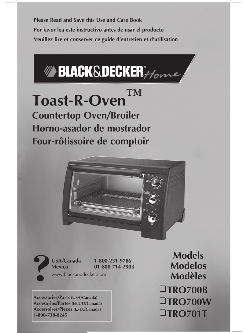 Black & Decker Toast-R-Oven TRO700W Installation instructions