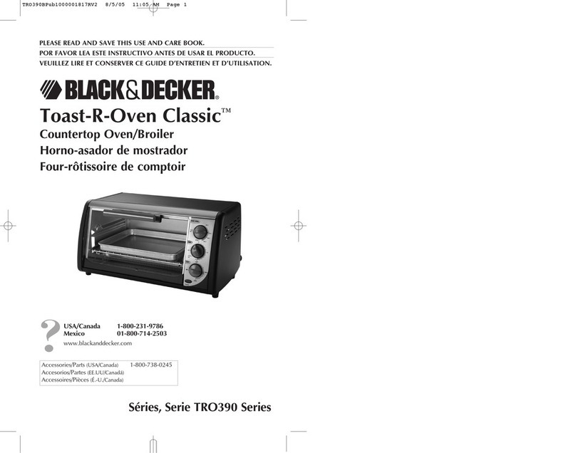 Black & Decker Toast-R-Oven Classic TRO390 Series Installation instructions