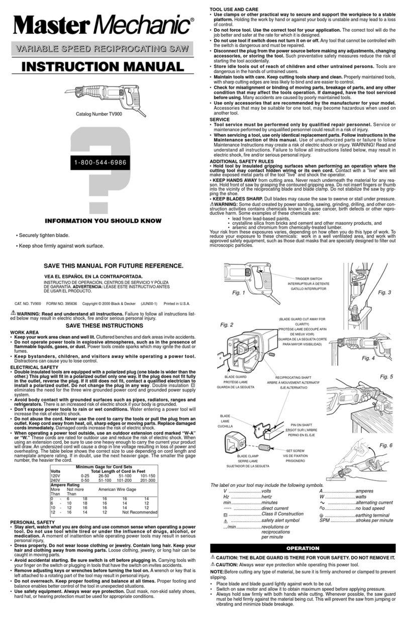 master mechanic Master Mechanic 395636 instruction manual