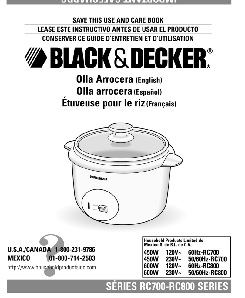 Black & Decker RC700 Series Installation instructions