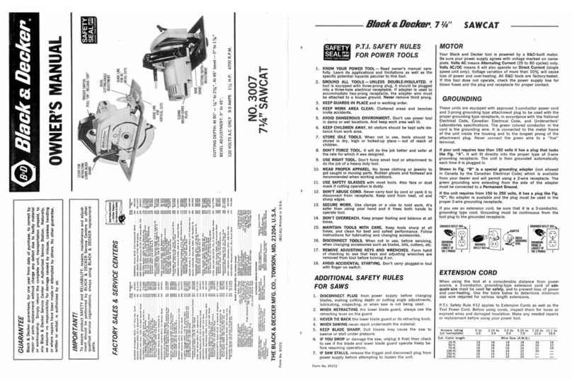 Black & Decker 3007 owner's manual