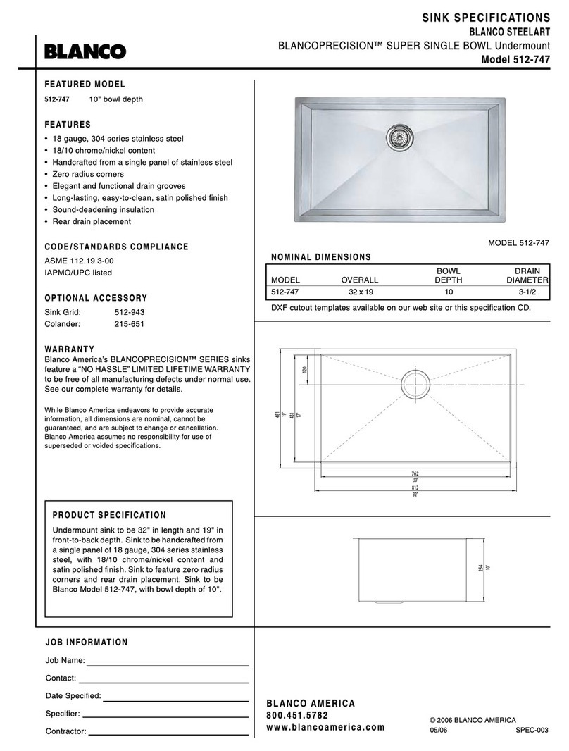 Blanco BLANCOPRECISION 512-747 User manual Blanco BLANCOPRECISION 512-747 User manual
