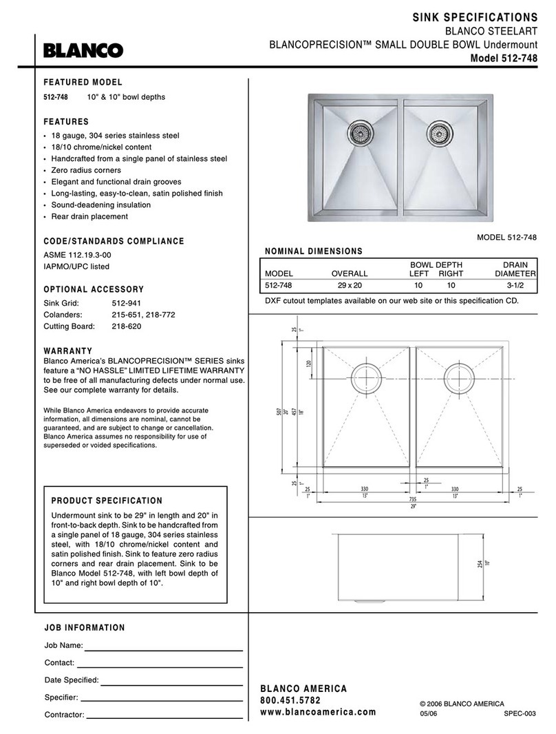 Blanco BLANCOPRECISION 512-748 User manual Blanco BLANCOPRECISION 512-748 User manual