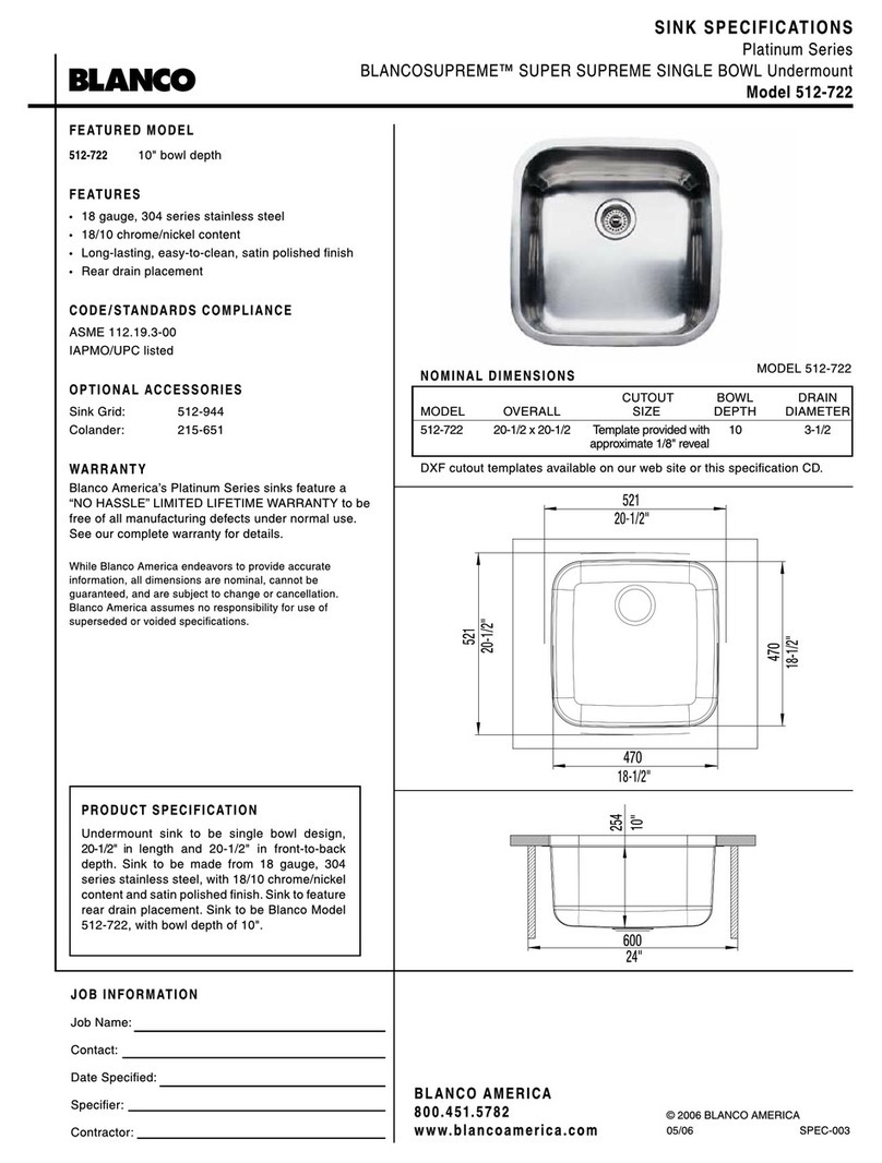 Blanco BLANCOSUPREME 512-722 User manual