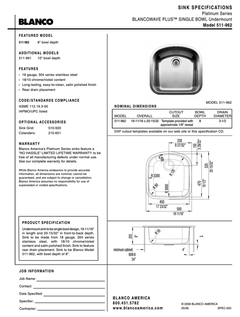 Blanco 511-962 User manual