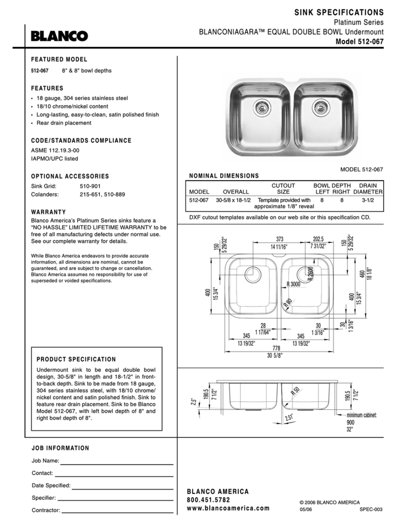 Blanco BLANCONIAGARA 512-067 User manual Blanco BLANCONIAGARA 512-067 User manual