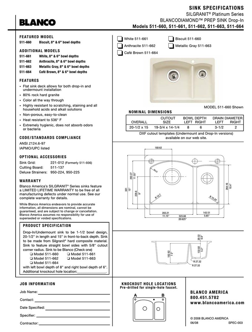 Blanco BLANCODIAMOND 511-660 User manual Blanco BLANCODIAMOND 511-660 User manual