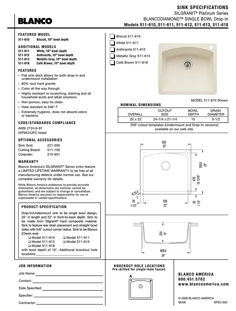 Blanco BLANCODIAMOND 511-610 User manual Blanco BLANCODIAMOND 511-610 User manual