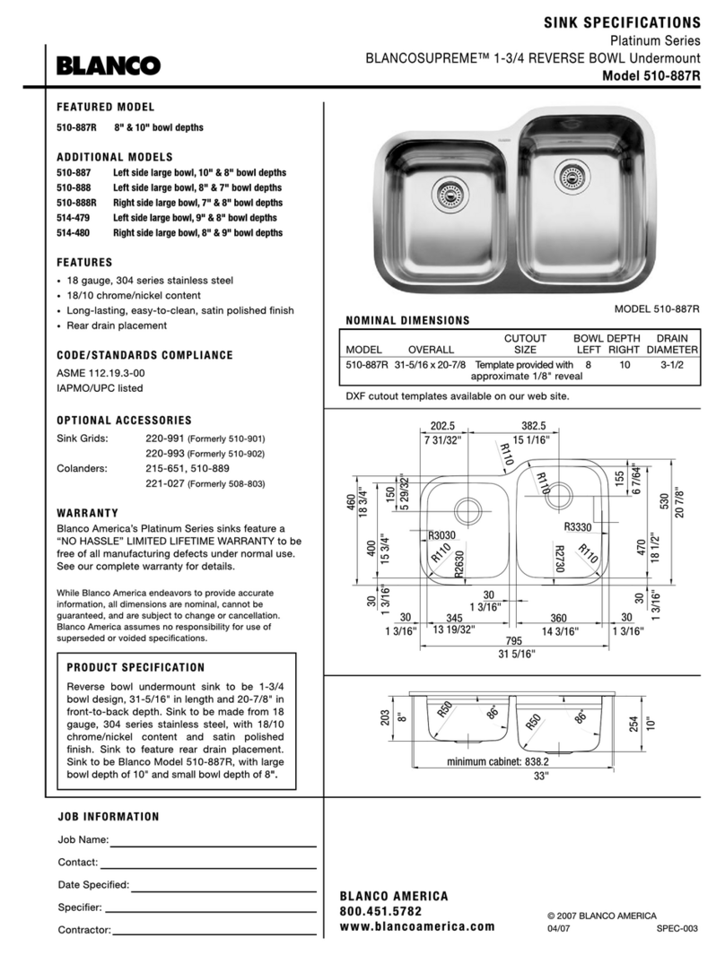 Blanco BLANCOSUPREME 510-887R User manual Blanco BLANCOSUPREME 510-887R User manual