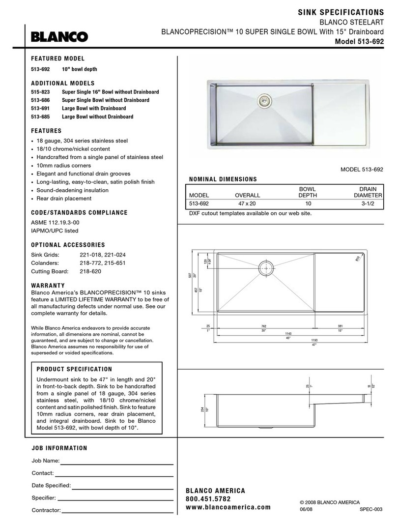 Blanco BLANCOPRECISION 513-692 User manual Blanco BLANCOPRECISION 513-692 User manual