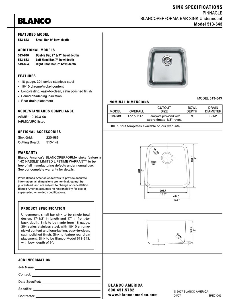 Blanco BLANCOPERFORMA 513-643 User manual Blanco BLANCOPERFORMA 513-643 User manual