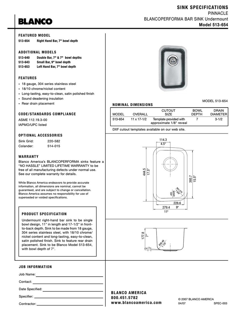 Blanco BLANCOPERFORMA 513-654 User manual