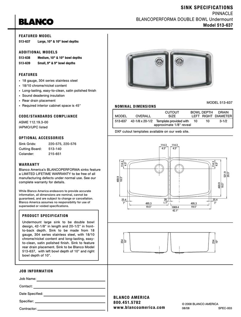 Blanco BLANCOPERFORMA 513-637 User manual Blanco BLANCOPERFORMA 513-637 User manual