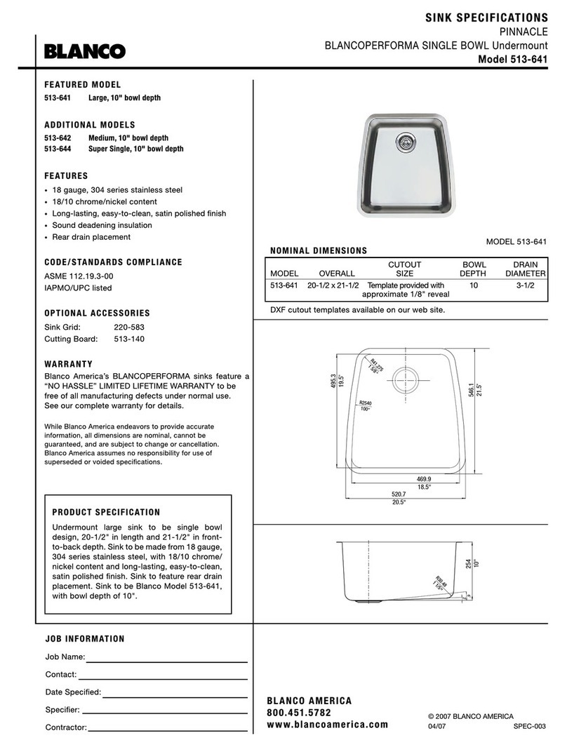 Blanco BLANCOPERFORMA 513-641 User manual Blanco BLANCOPERFORMA 513-641 User manual