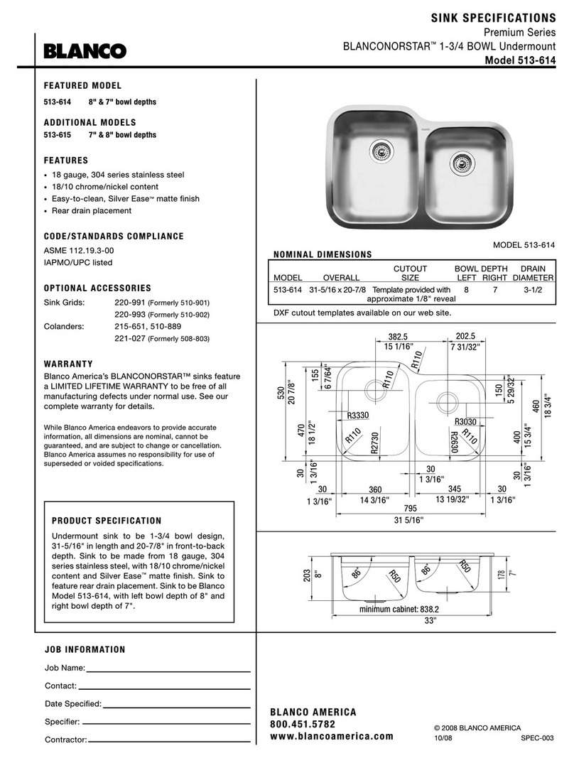Blanco BLANCONORSTAR 513-614 User manual Blanco BLANCONORSTAR 513-614 User manual