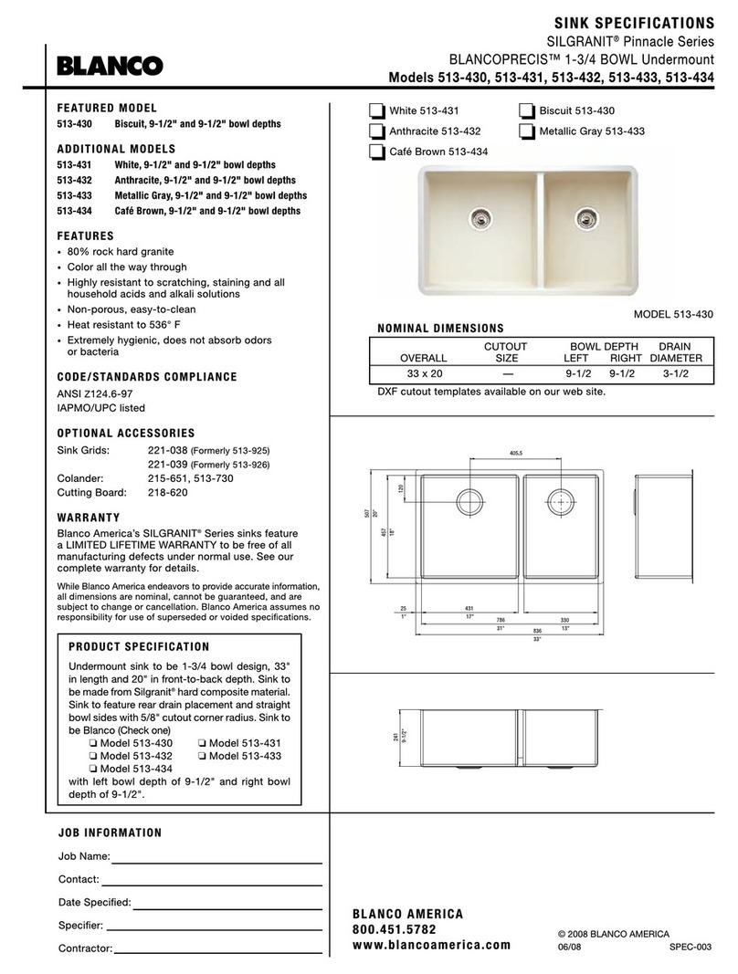 Blanco BLANCOPRECIS 513-430 User manual Blanco BLANCOPRECIS 513-430 User manual