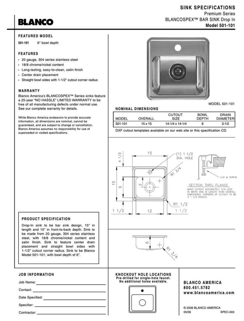 Blanco BLANCOSPEX 501-101 User manual Blanco BLANCOSPEX 501-101 User manual