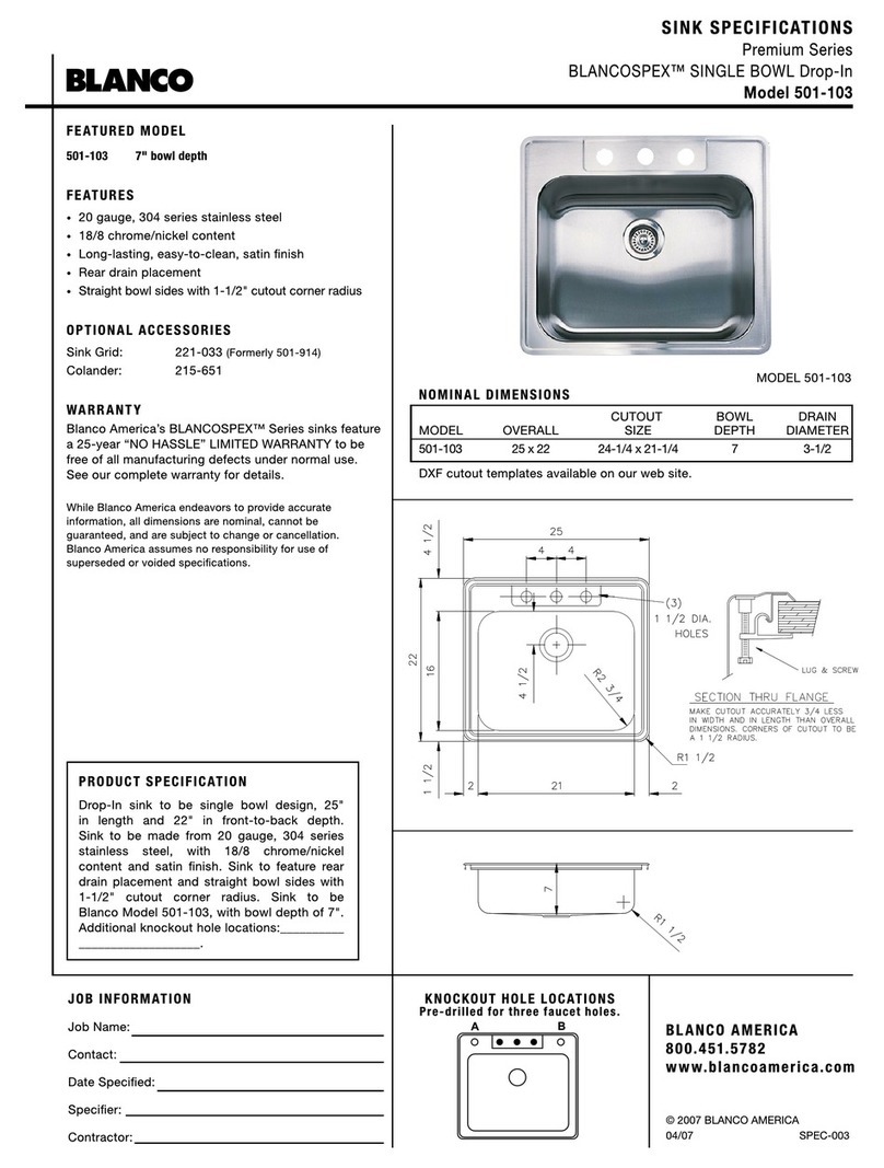 Blanco BLANCOSPEX 501-103 User manual