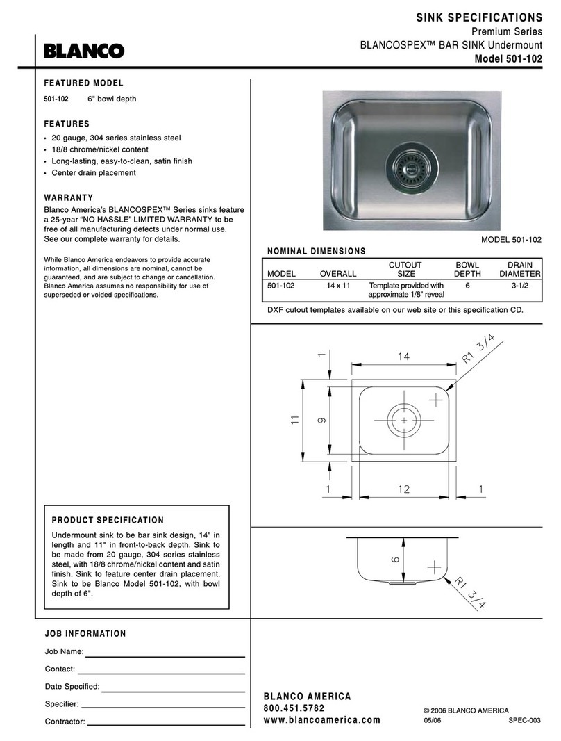 Blanco BLANCOSPEX 501-102 User manual Blanco BLANCOSPEX 501-102 User manual