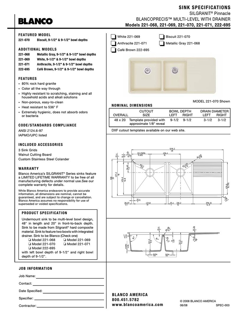 Blanco 221-695 User manual Blanco 221-695 User manual