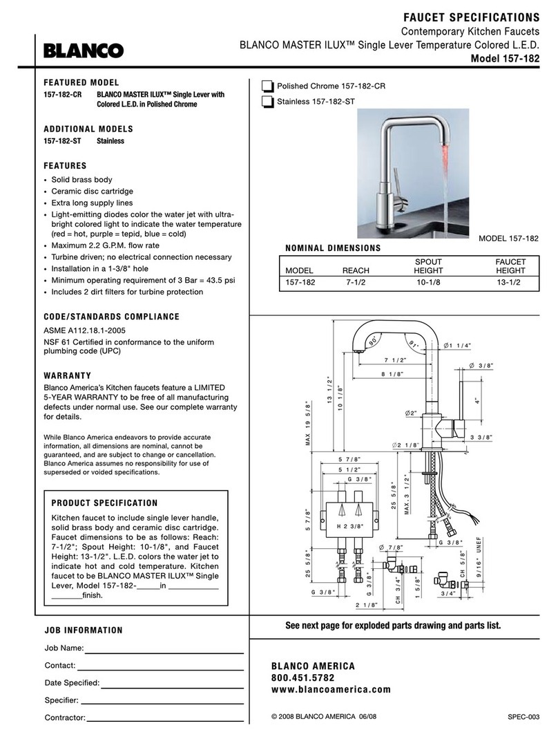 Blanco 157-182 Specification sheet