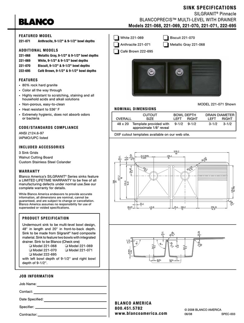 Blanco BLANCOPRECIS 221-068 User manual Blanco BLANCOPRECIS 221-068 User manual