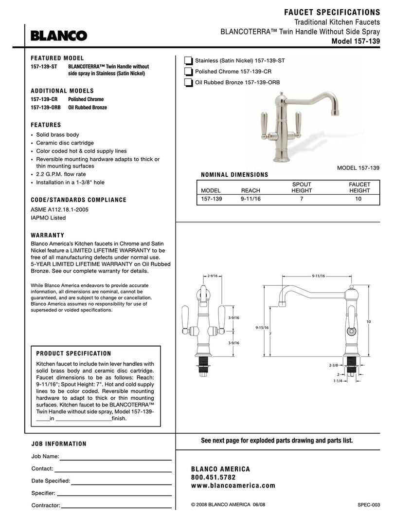 Blanco BLANCOTERRA 157-139 Specification sheet