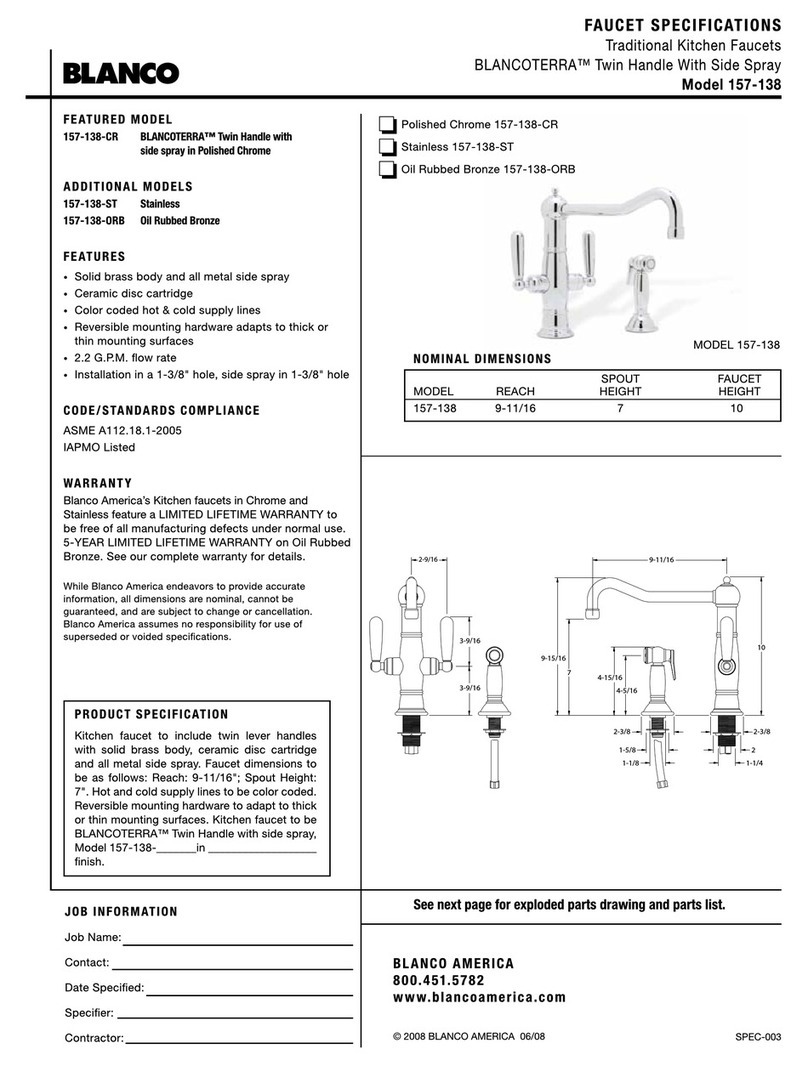 Blanco BLANCOTERRA 157-138 Specification sheet