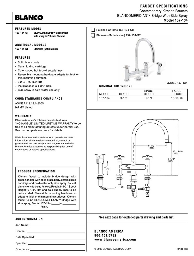 Blanco BLANCOMERIDIAN 157-134 User manual Blanco BLANCOMERIDIAN 157-134 User manual