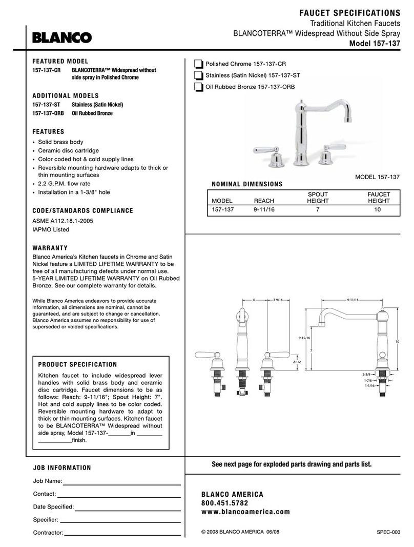 Blanco BLANCOTERRA 157-137 Specification sheet