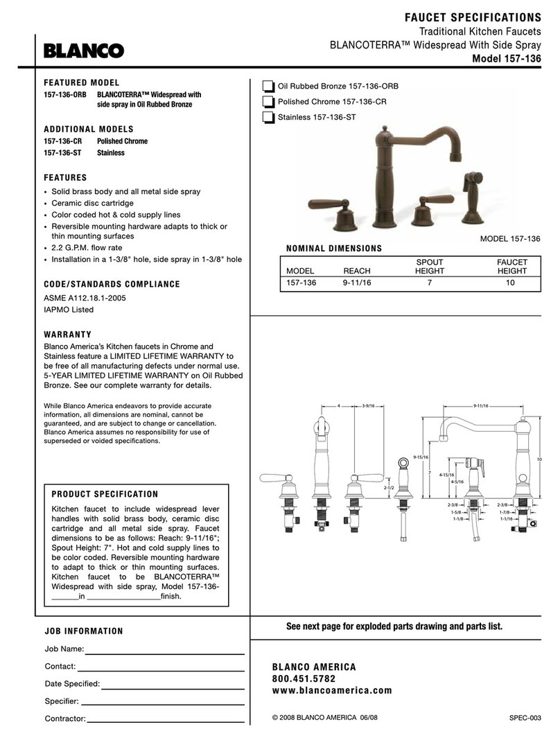 Blanco BLANCOTERRA 157-136 Specification sheet Blanco BLANCOTERRA 157-136 Specification sheet