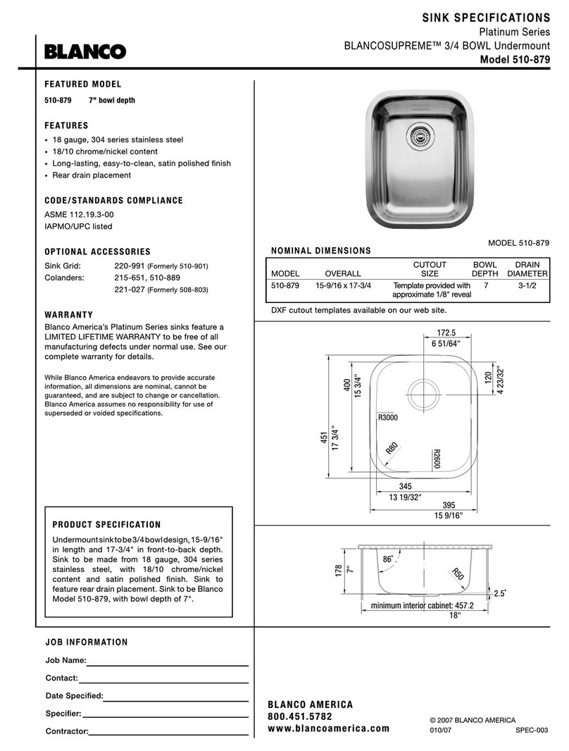 Blanco BLANCOSUPREME 510-879 User manual Blanco BLANCOSUPREME 510-879 User manual