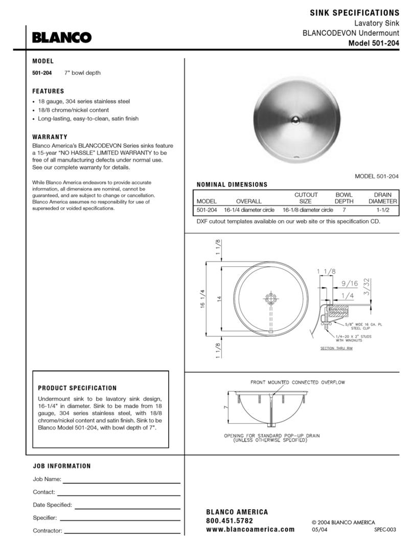 Blanco BKANCODEVON 501-204 User manual Blanco BKANCODEVON 501-204 User manual