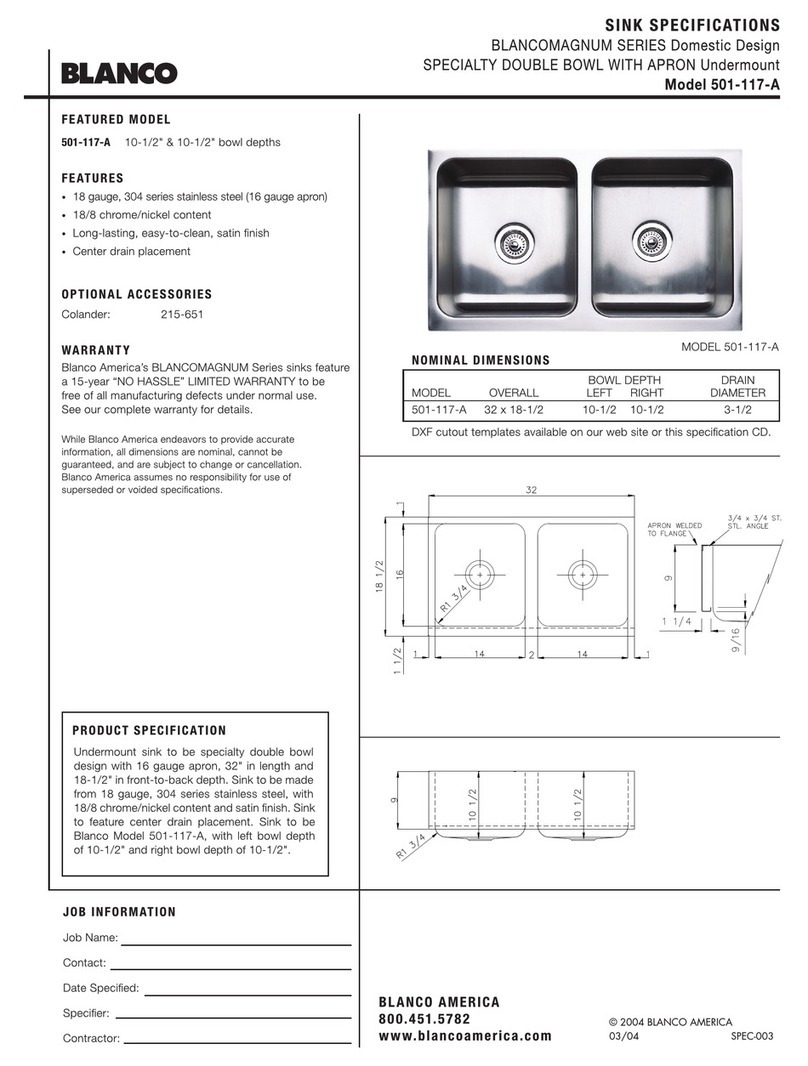 Blanco BLANCOMAGNUM 501-117-A Specification sheet