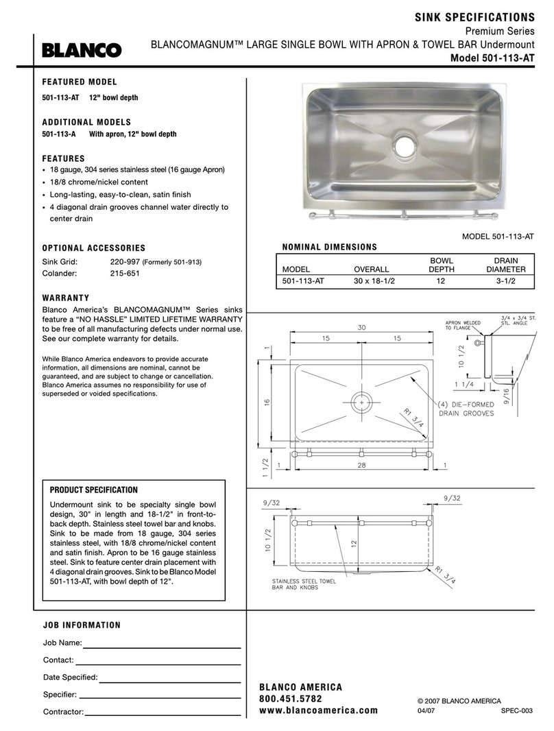 Blanco BLANCOMAGNUM 501-113-AT Specifications Blanco BLANCOMAGNUM 501-113-AT Specifications
