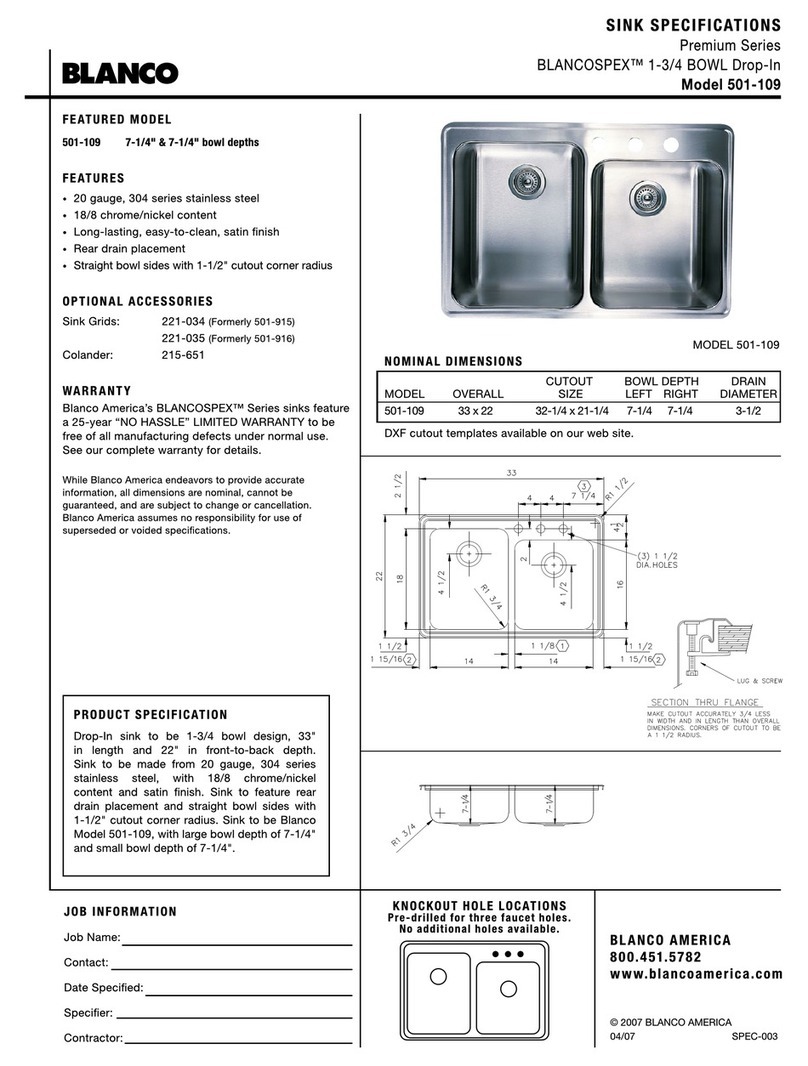Blanco BLANCOSPEX 501-109 User manual