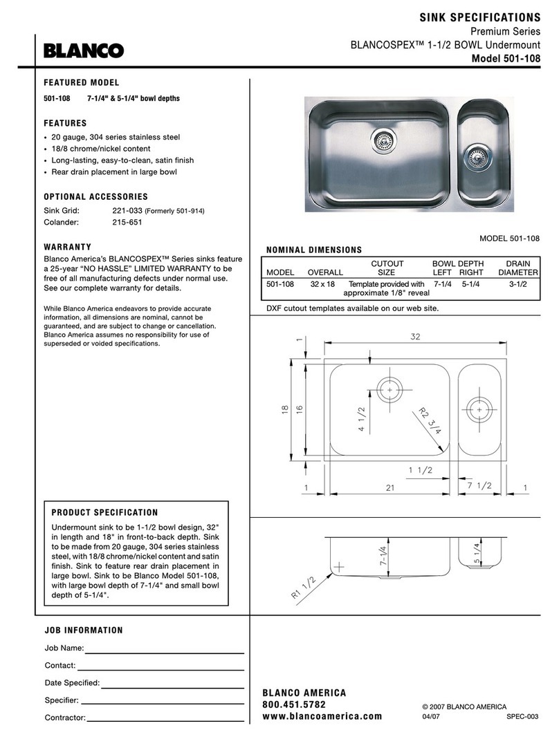 Blanco BLANCOSPEX 501-108 User manual