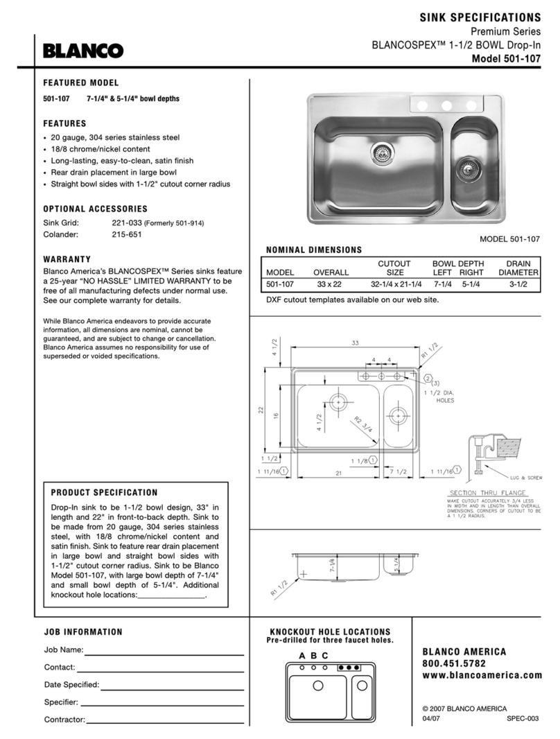 Blanco BLANCOSPEX 501-107 User manual Blanco BLANCOSPEX 501-107 User manual