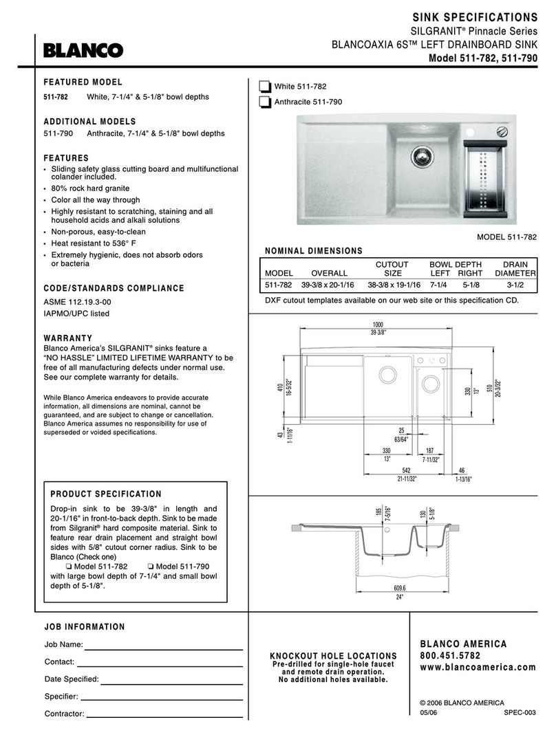 Blanco Silgranit 511-782 User manual Blanco Silgranit 511-782 User manual