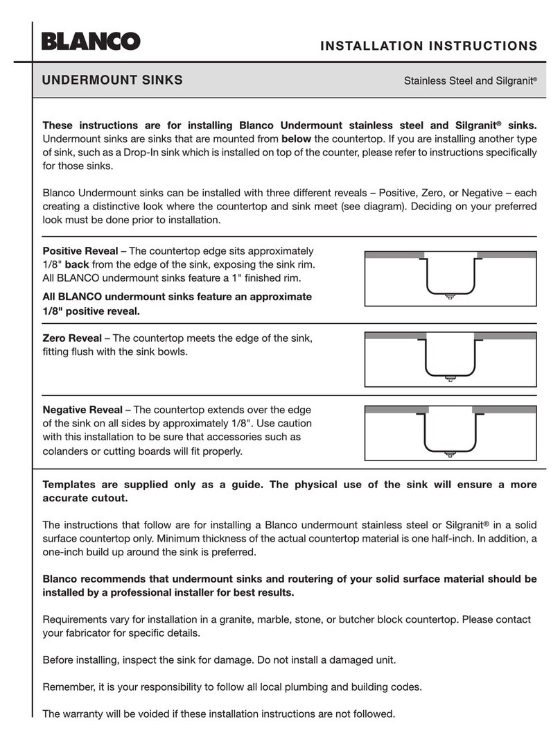 Blanco Undermount Sinks installation instructions
