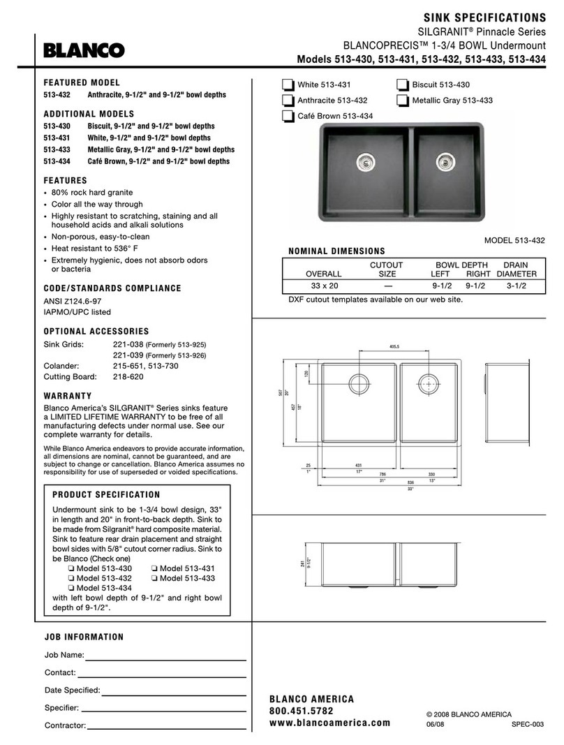 Blanco BLANCOPRECIS 531-430 User manual Blanco BLANCOPRECIS 531-430 User manual